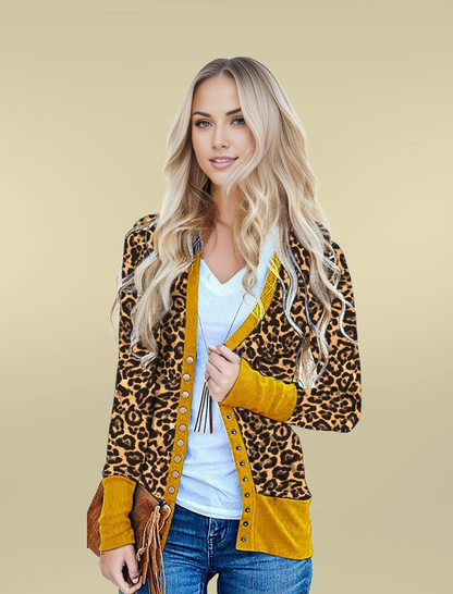 Colorburst Leopard Print Cardigan