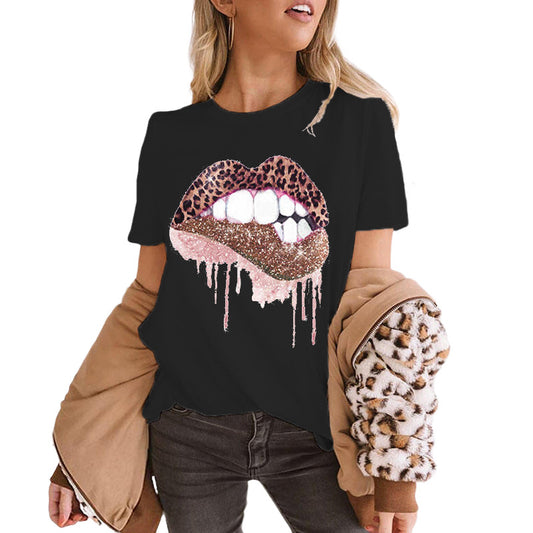 Kiss Me Rhinestone Short Sleeve T-Shirt