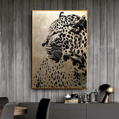 Ink of the Panther Abstract Canvas Wall Art