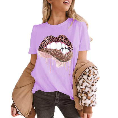 Kiss Me Rhinestone Short Sleeve T-Shirt