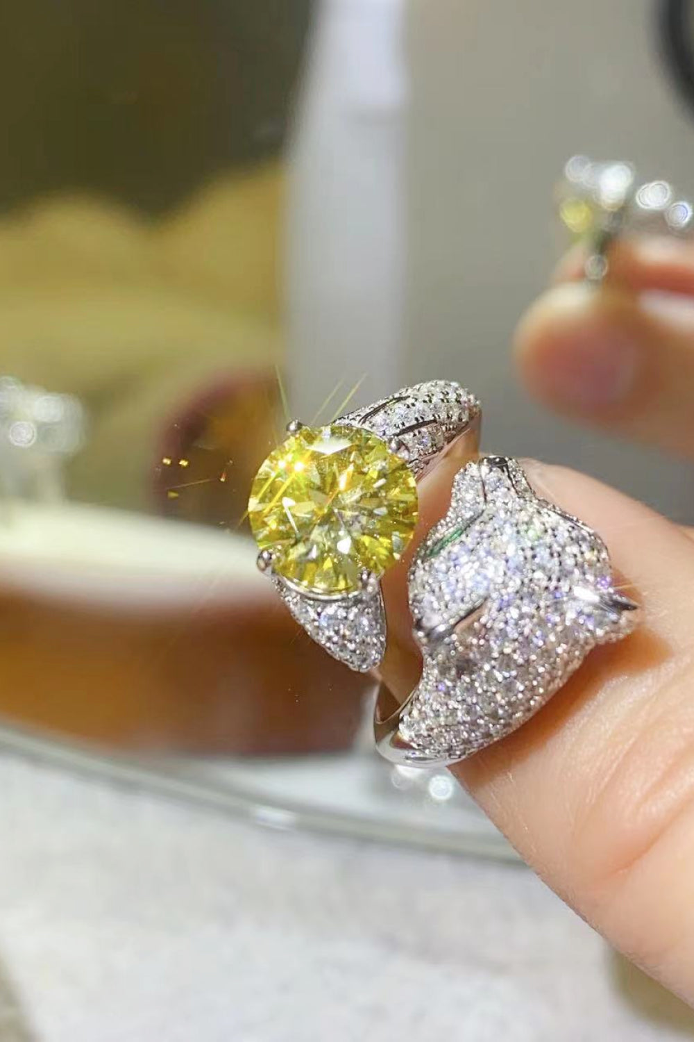 2 Carat Yellow Moissanite Nahla Ring