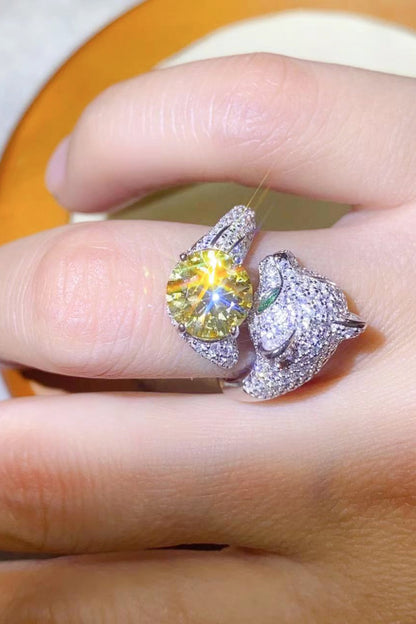 2 Carat Yellow Moissanite Nahla Ring