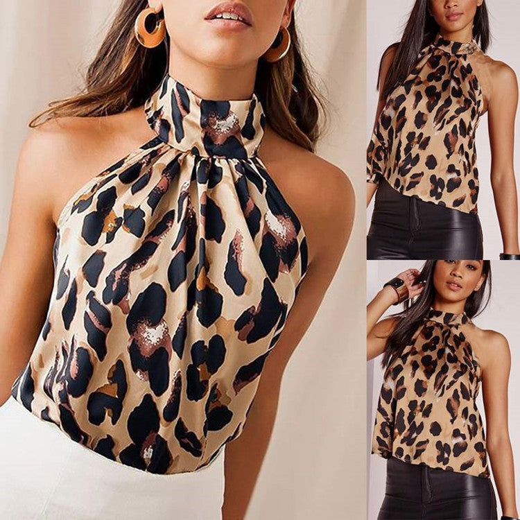 Sabrina Leopard Print Halter Top