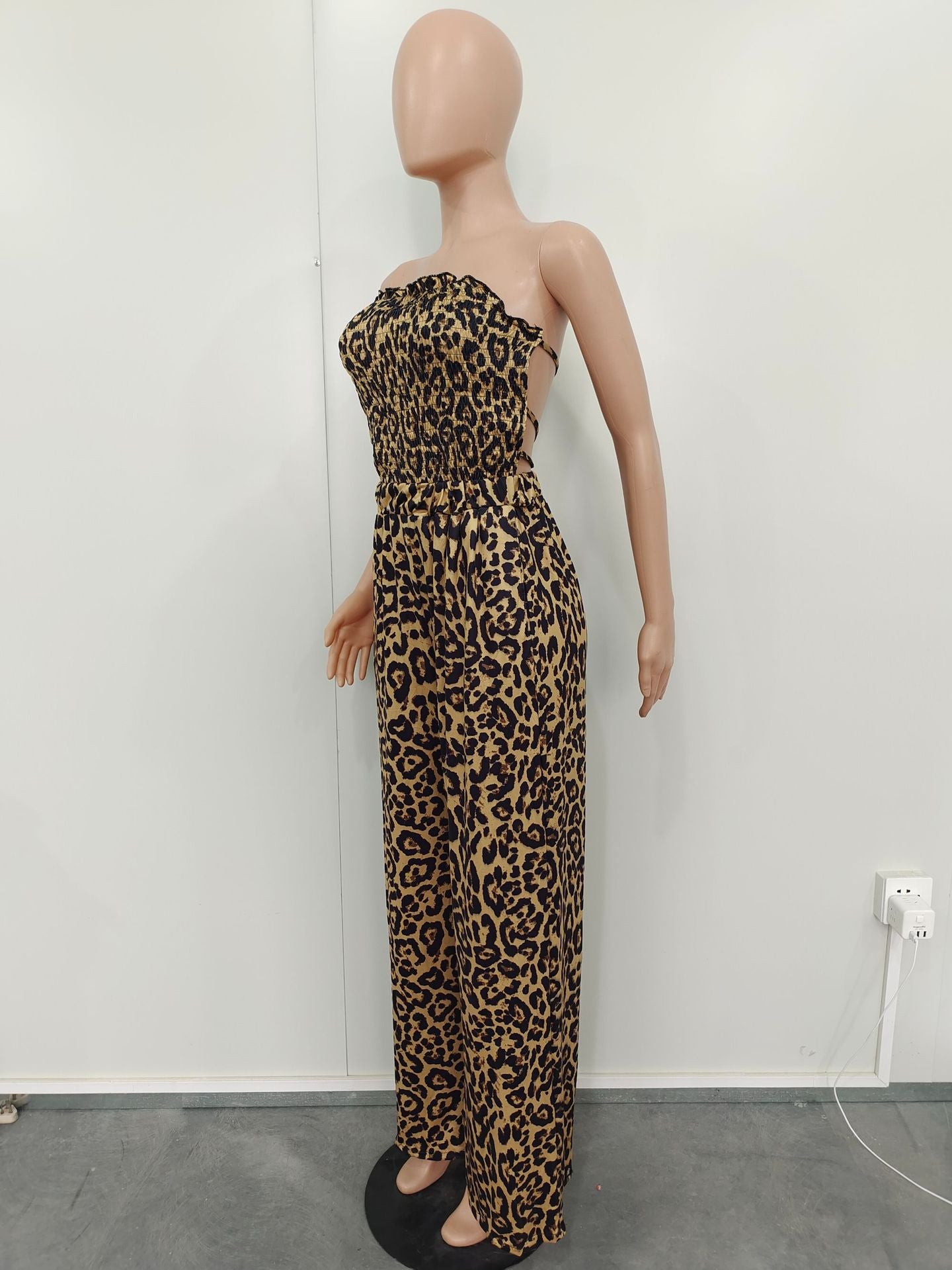 The Mara Backless Leopard Jumpsuit