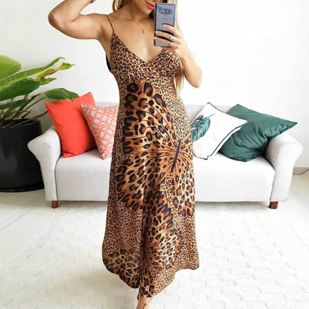 Leopard Butterfly Slip Dress