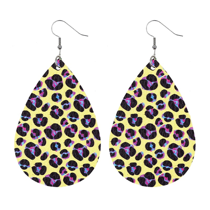 Loren Faux Leather Teardrop Earrings In Color