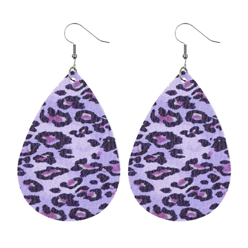 Loren Faux Leather Teardrop Earrings In Color