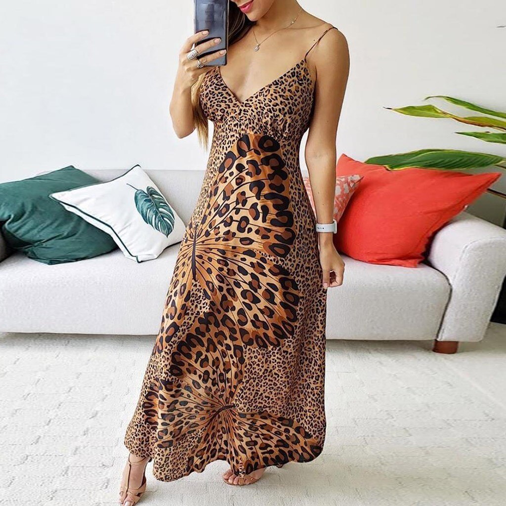 Leopard Butterfly Slip Dress