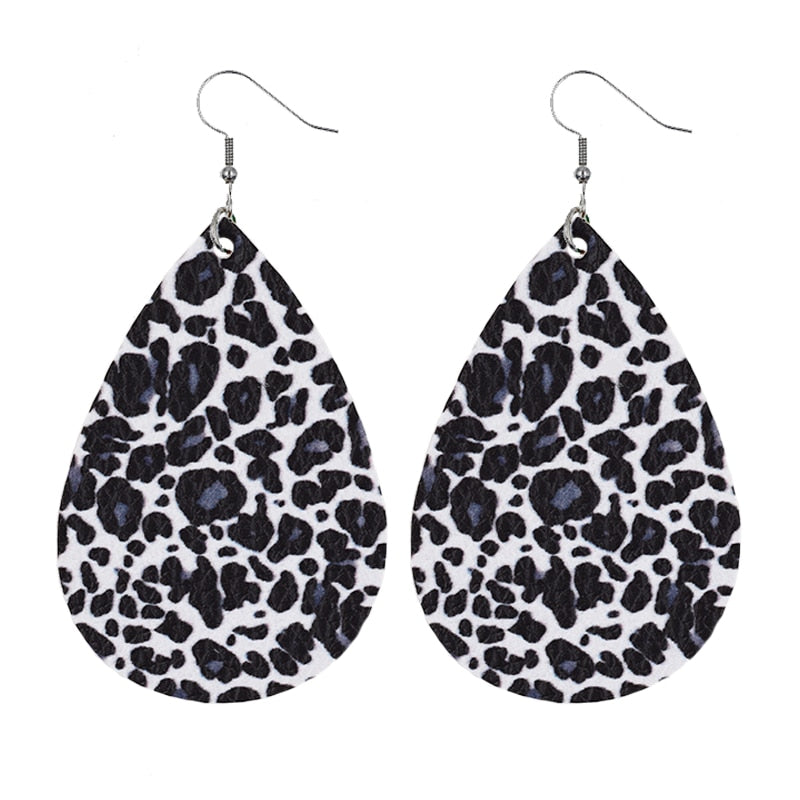 The Loren Faux Leather Teardrop Earrings