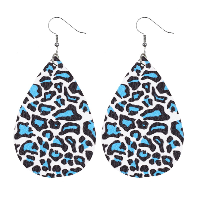 Loren Faux Leather Teardrop Earrings In Color