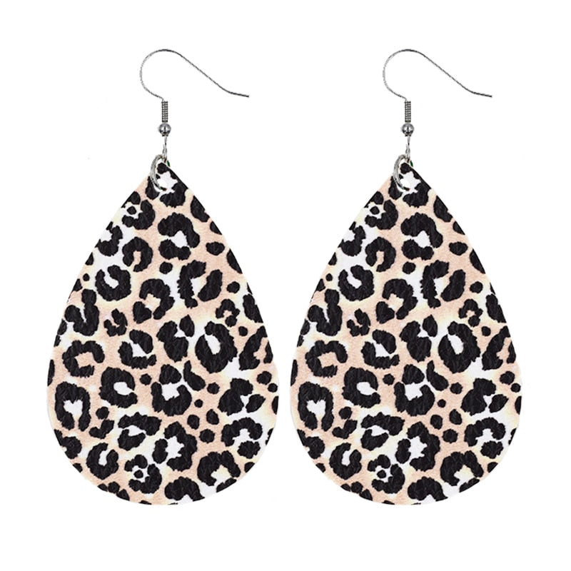 The Loren Faux Leather Teardrop Earrings