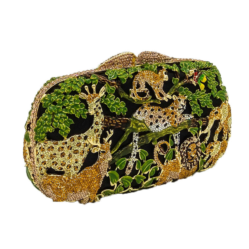 Minaudiere Crystal Safari Forest Clutch