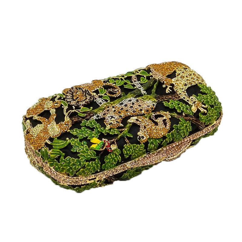 Minaudiere Crystal Safari Forest Clutch