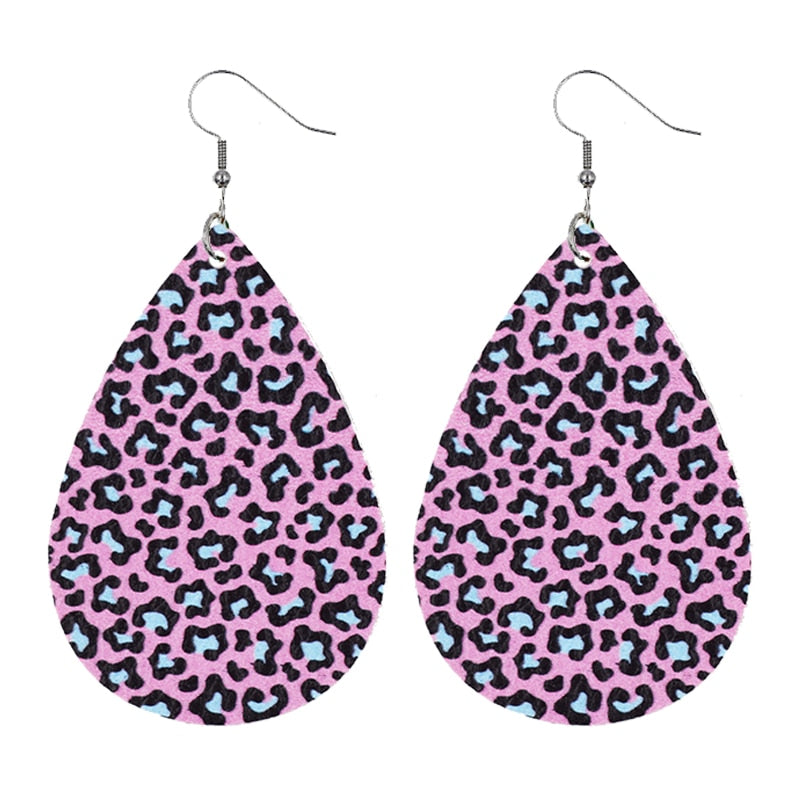 Loren Faux Leather Teardrop Earrings In Color