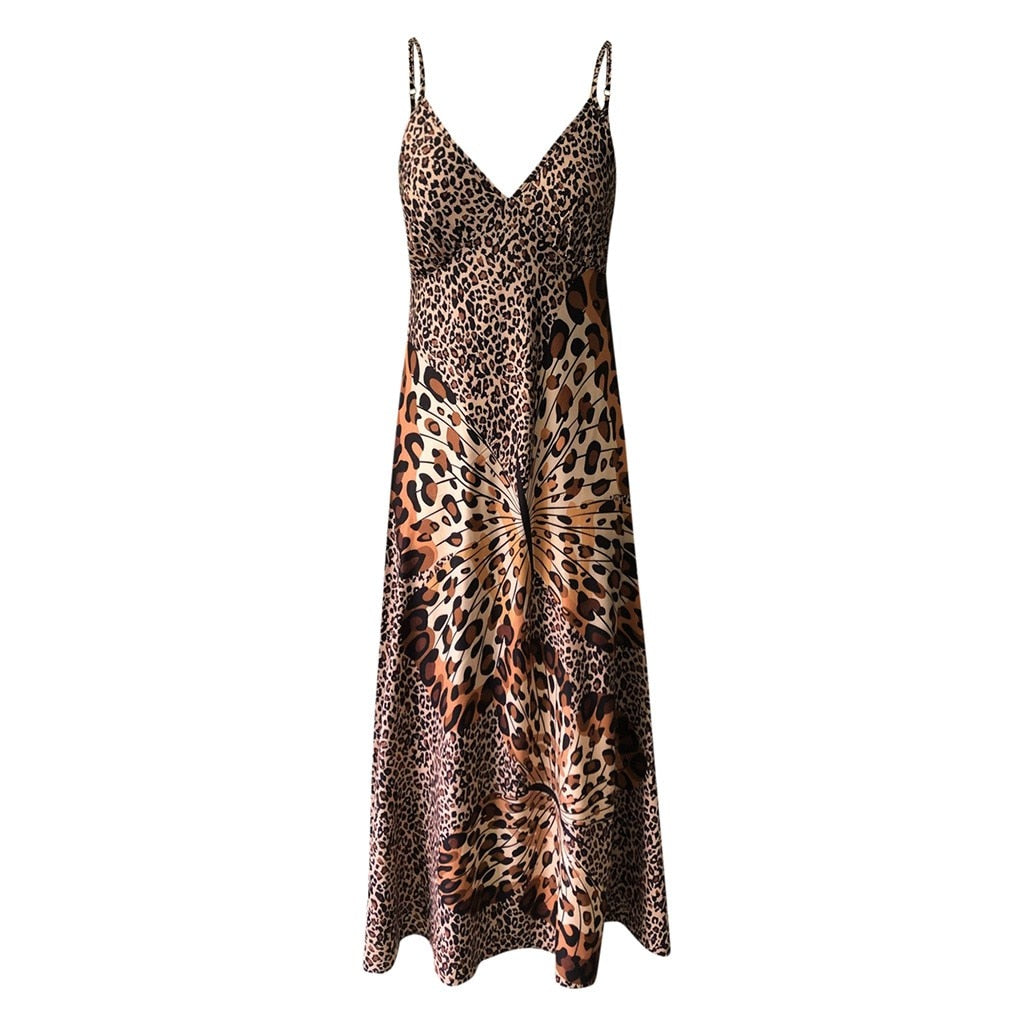 Leopard Butterfly Slip Dress