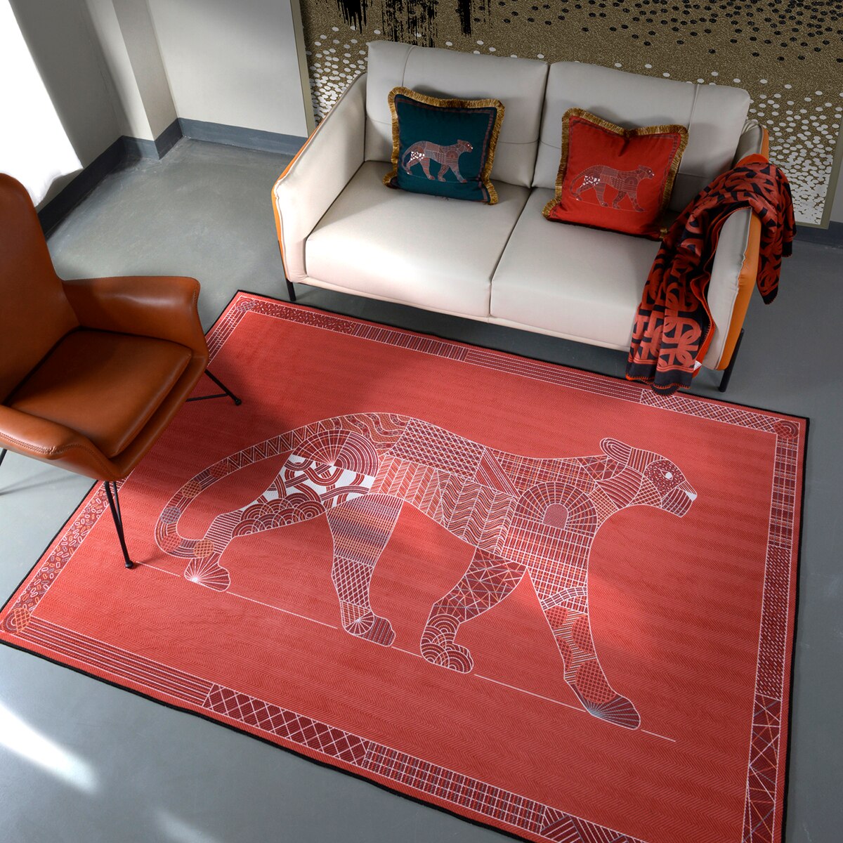 Leopard Elegance Abstract Area Rug