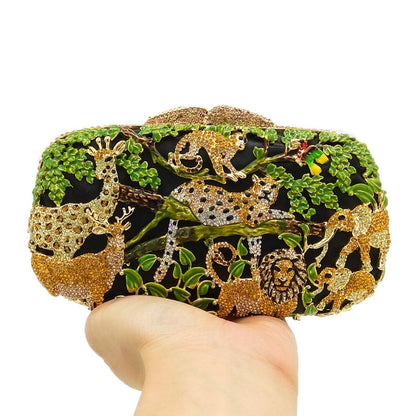 Minaudiere Crystal Safari Forest Clutch