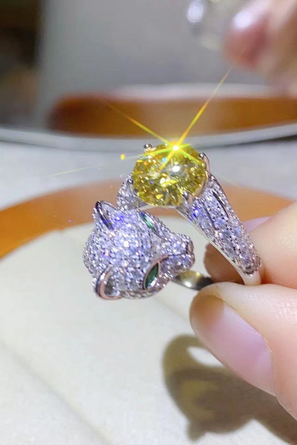 2 Carat Yellow Moissanite Nahla Ring