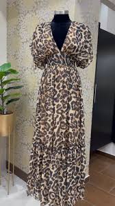 The Chloe Deep V Neck Leopard Print Maxi Dress