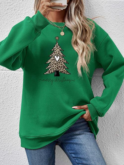 Heart Christmas Tree Graphic Long Sleeve Sweatshirt