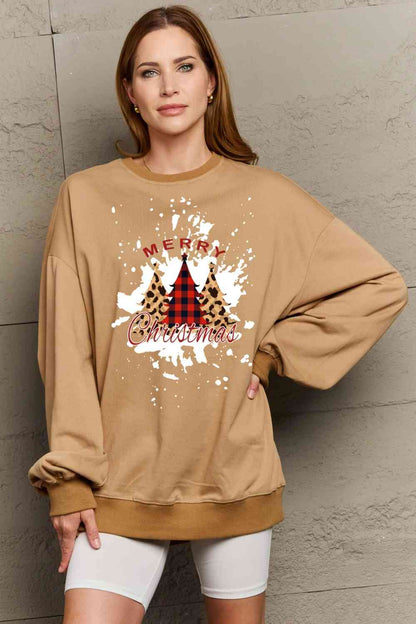 Holiday Burst MERRY CHRISTMAS Graphic Sweatshirt