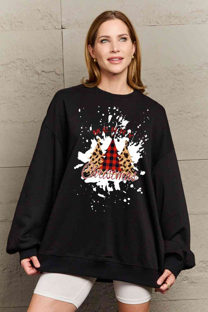 Holiday Burst MERRY CHRISTMAS Graphic Sweatshirt