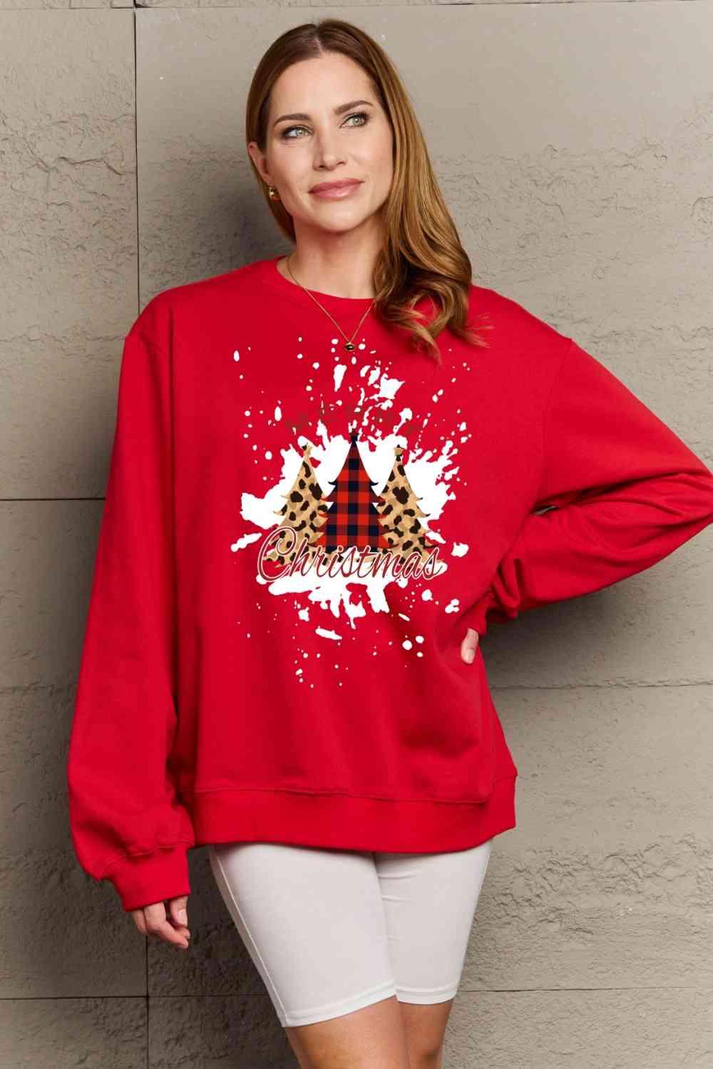 Holiday Burst MERRY CHRISTMAS Graphic Sweatshirt