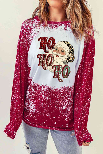 Santa "Ho Ho Ho" Graphic Long Sleeve T-Shirt