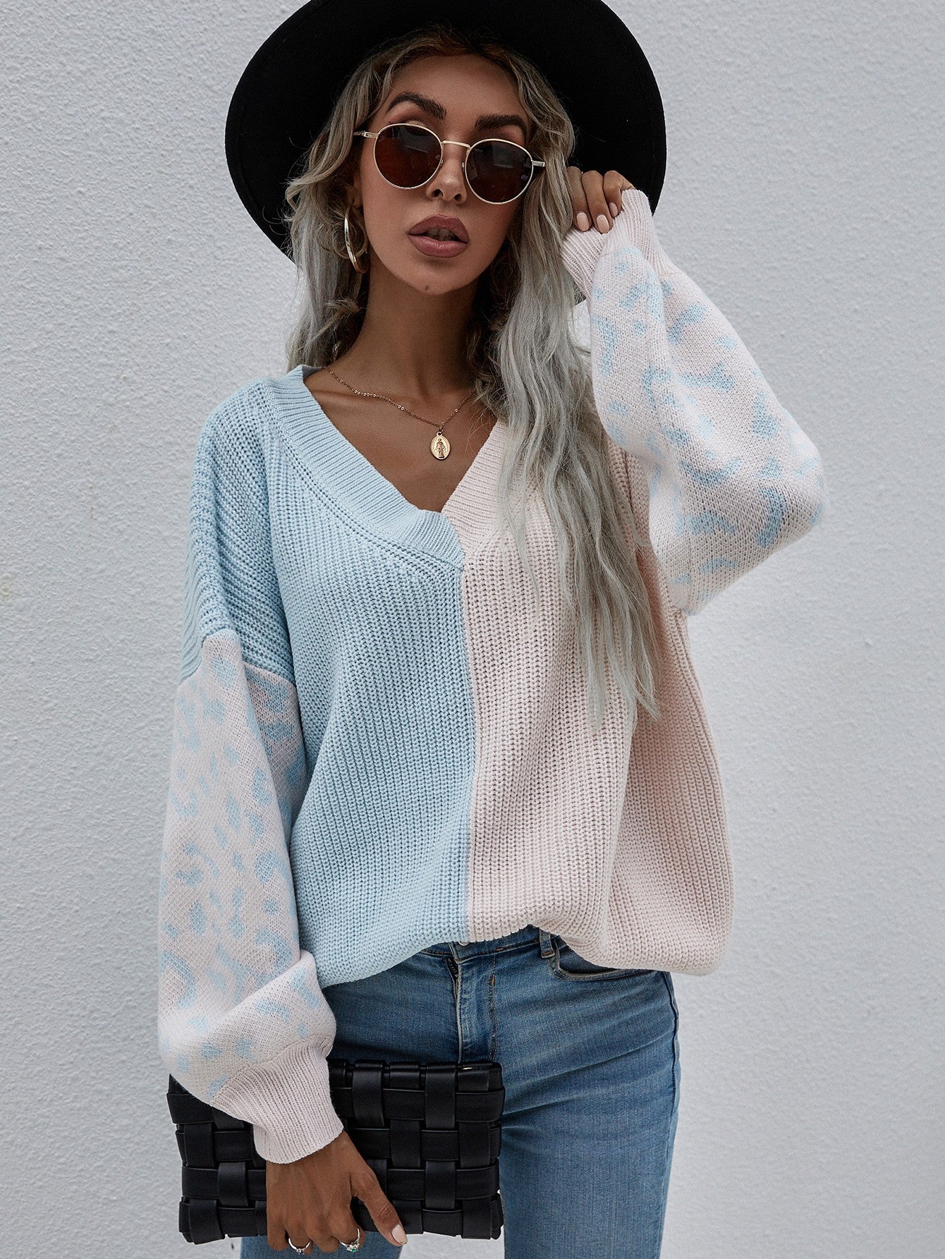 Leopard Sleeve Sweater