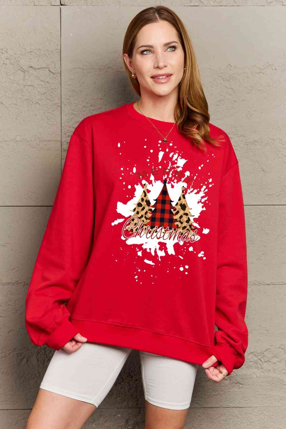 Holiday Burst MERRY CHRISTMAS Graphic Sweatshirt