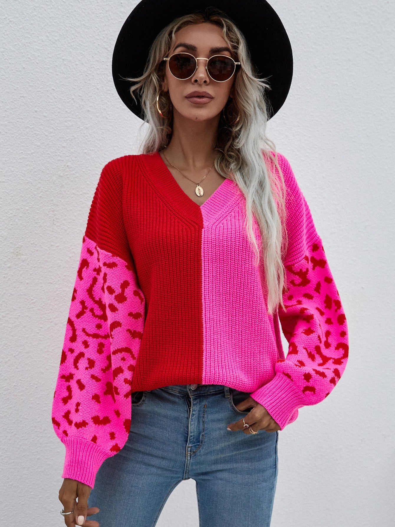 Leopard Sleeve Sweater