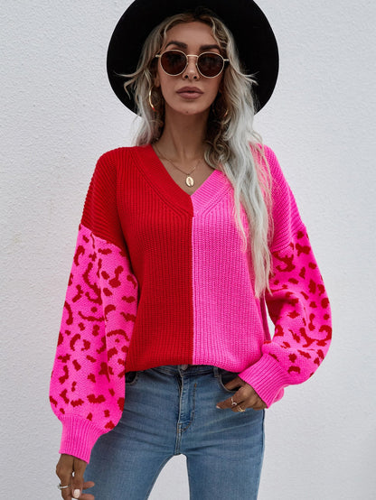 Leopard Sleeve Sweater