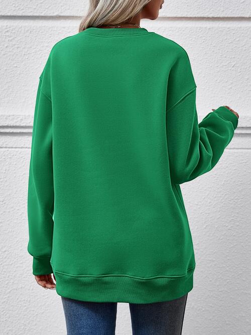 MERRY CHRISTMAS Round Neck Dropped Shoulder Sweatshirt