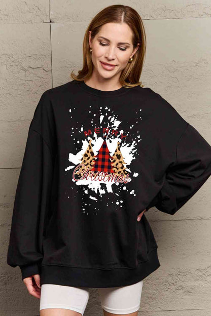 Holiday Burst MERRY CHRISTMAS Graphic Sweatshirt