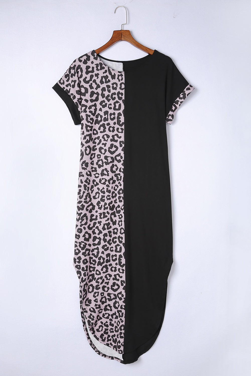 Exotic Print Color Block Split Dress