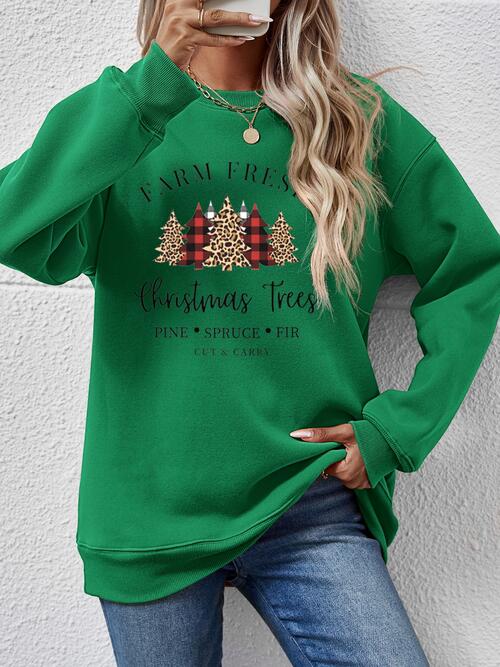 Farm Fresh Christmas Trees Long Sleeve Sweatshirt