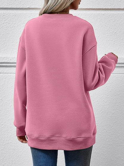 MERRY CHRISTMAS Round Neck Dropped Shoulder Sweatshirt