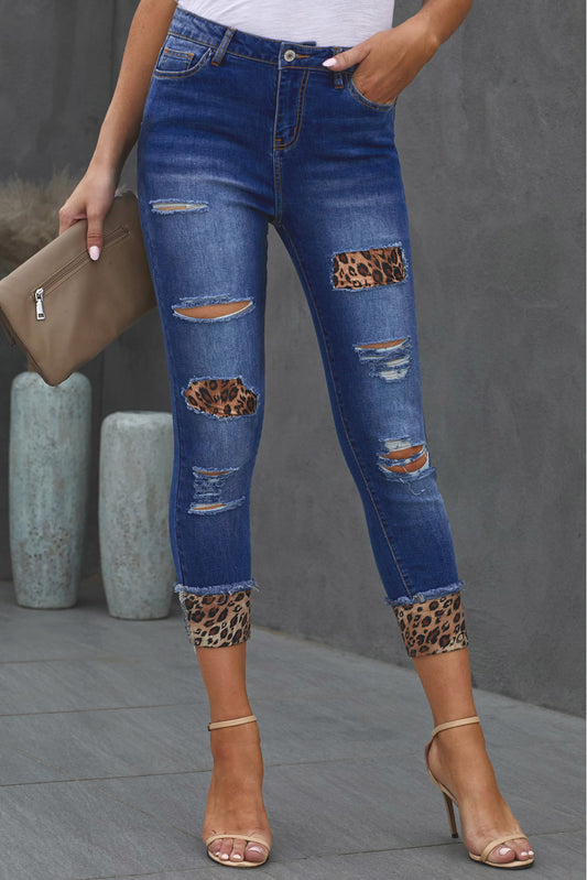 Wild Child Patch Distressed Cropped Jeans