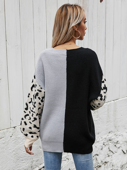 Leopard Sleeve Sweater