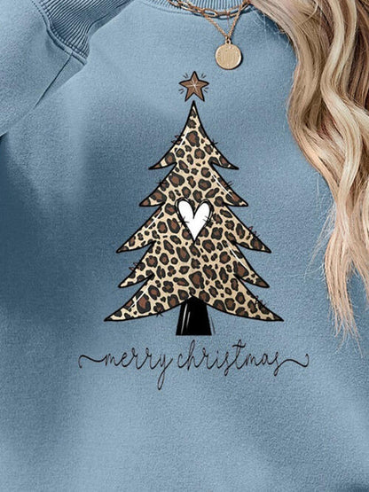 Heart Christmas Tree Graphic Long Sleeve Sweatshirt