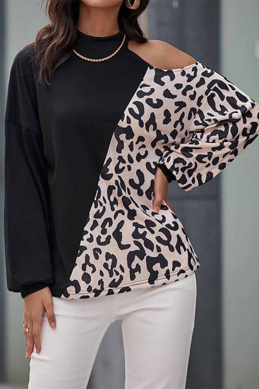 Feline Delight Cold Shoulder Top