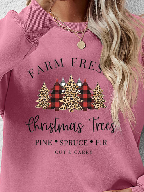 Farm Fresh Christmas Trees Long Sleeve Sweatshirt