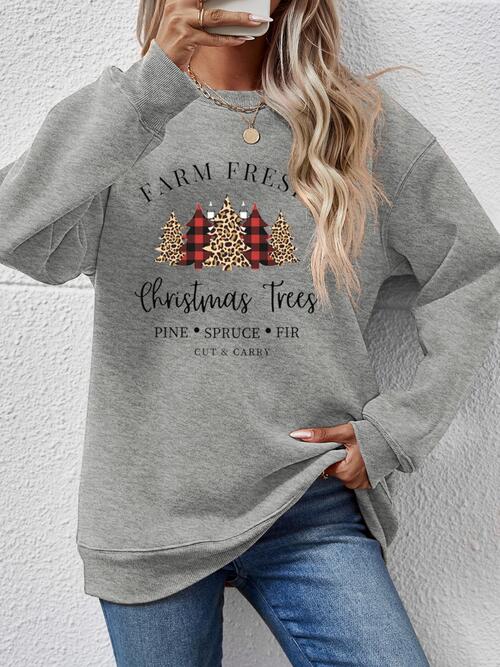 Farm Fresh Christmas Trees Long Sleeve Sweatshirt