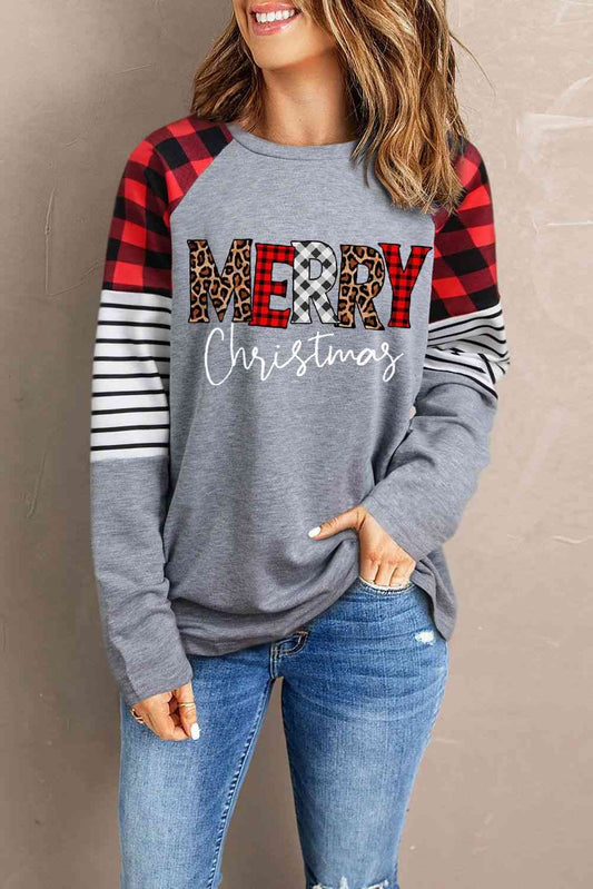 Safari Checkmate MERRY CHRISTMAS Graphic Sweatshirt