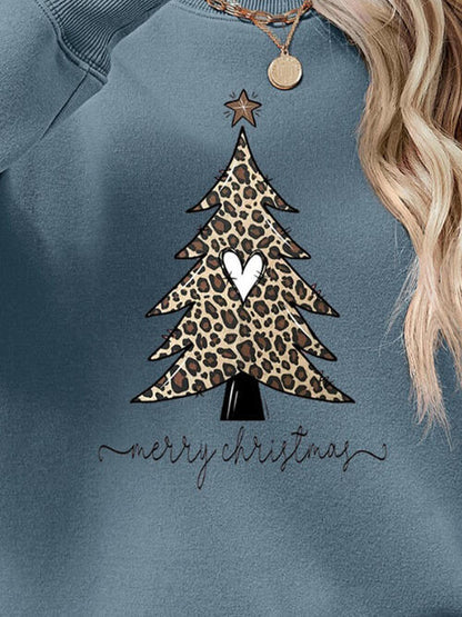 Heart Christmas Tree Graphic Long Sleeve Sweatshirt