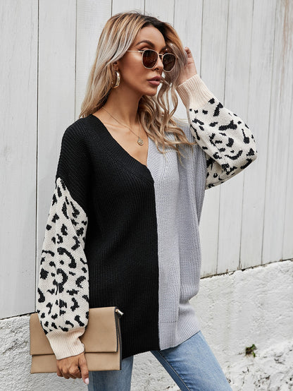 Leopard Sleeve Sweater