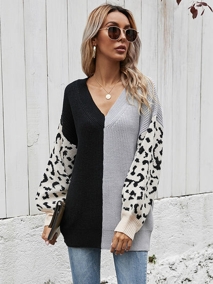 Leopard Sleeve Sweater