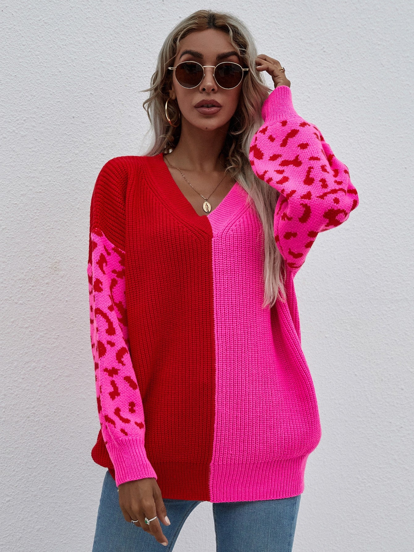 Leopard Sleeve Sweater