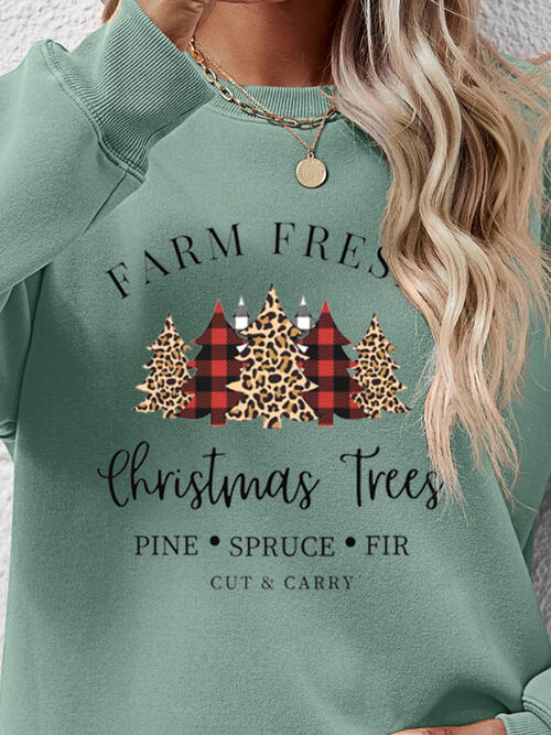 Farm Fresh Christmas Trees Long Sleeve Sweatshirt