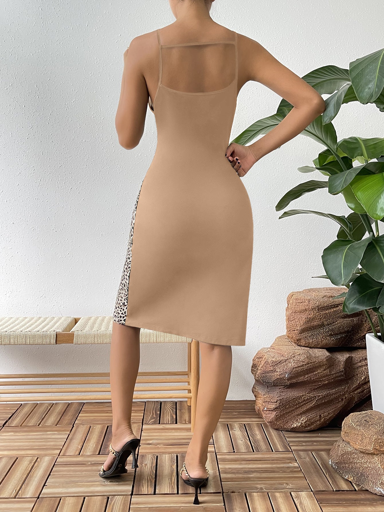 Safari Chic Cutout Sleeveless Knee-Length Dress